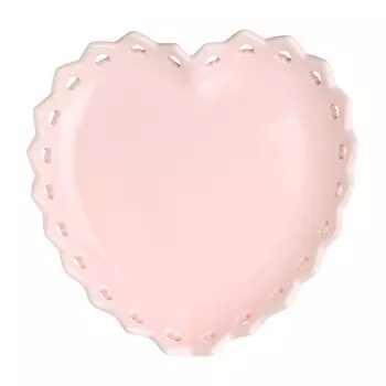 Блюдо, 23 см, керамика, розовое, Сердце, Pure heart