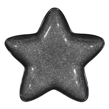 Блюдо, 23 см, стекло, серое, Звезда, Basic
