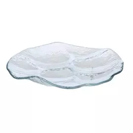 Блюдо, 24 см, с углублениями, стекло, перламутр, Polar Lights