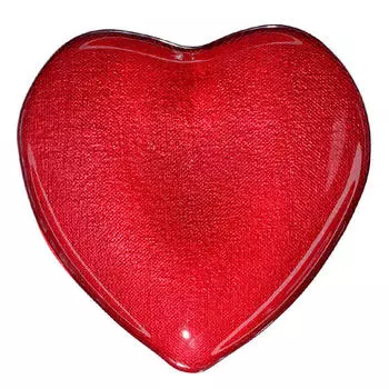 Блюдо, 25 см, стекло, красное, Сердце, Heart
