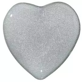 Блюдо, 25 см, стекло, серебристое, Сердце, Heart