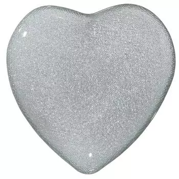 Блюдо, 25 см, стекло, серебристое, Сердце, Heart