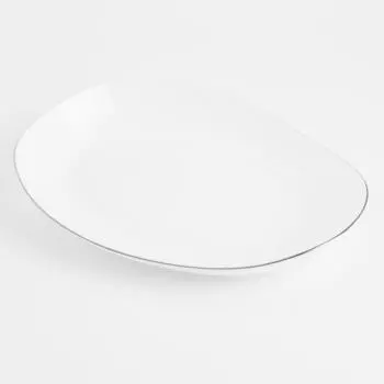 Блюдо, 26x19 см, фарфор F, белое, Bend silver