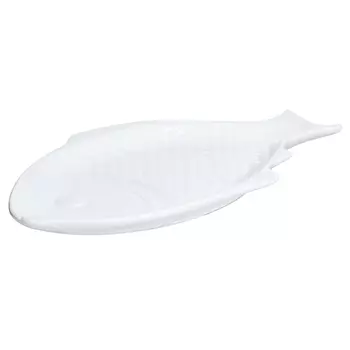 Блюдо, 27х15 см, керамика, белое, Рыба, Fish print