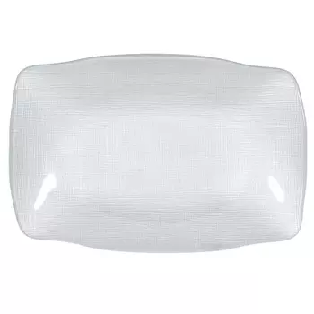 Блюдо, 27х18 см, стекло, прямоугольное, белое, Stamp