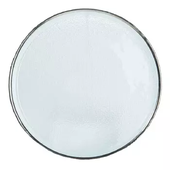 Блюдо, 28 см, стекло, с серебристым кантом, Cotton platinum