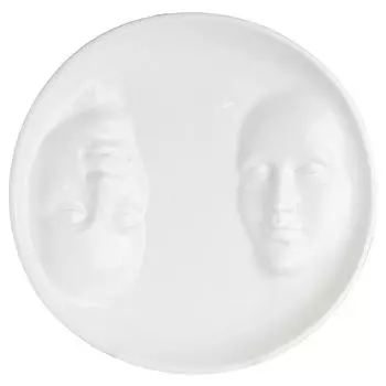 Блюдо, 29 см, керамика, белое, Лица, Face