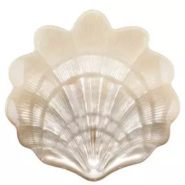 Блюдо, 30 см, стекло, бело-бежевое, Гребешок, Coast