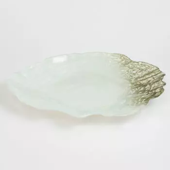 Блюдо, 30х22 см, стекло, молочно-золотистый, Shellfish