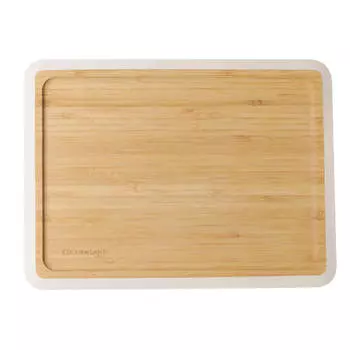 Блюдо, 33x24 см, бамбук, прямоугольное, молочный кант, Bamboo soft