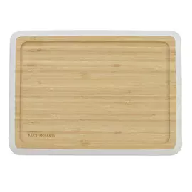 Блюдо, 33x24 см, бамбук, прямоугольное, светло-серый кант, Bamboo