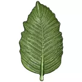 Блюдо, 35 см, стекло, зеленое, Папоротник, Oasis