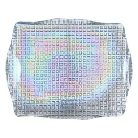 Блюдо, 35х26 см, стекло, прямоугольное, перламутр, Cotton polar