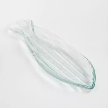 Блюдо, 43х13 см, стекло, Рыба, Deep sea