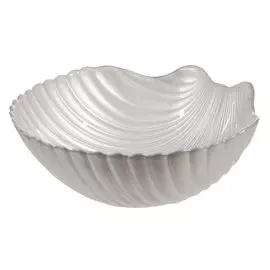 Блюдо глубокое, 21х9 см, стекло, белое, Гребешок, Coast