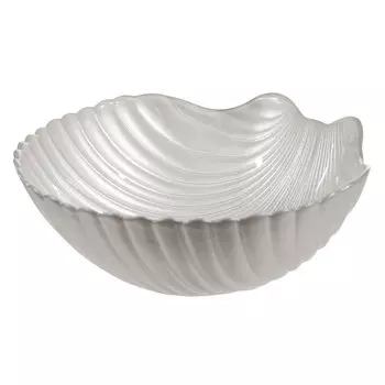 Блюдо глубокое, 21х9 см, стекло, белое, Гребешок, Coast