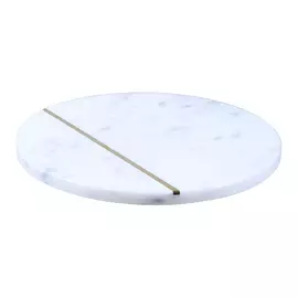 Блюдо сервировочное, 20 см, мрамор/медь, белое с золотистой вставкой, Marble