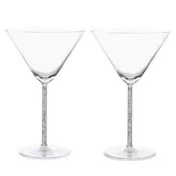 Бокал для мартини, 270 мл, 2 шт, стекло/стразы, Crystal decor