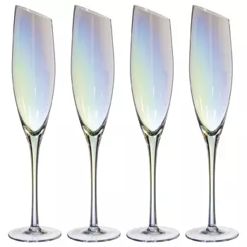 Бокал для шампанского, 180 мл, 4 шт, стекло, перламутр, Charm L polar