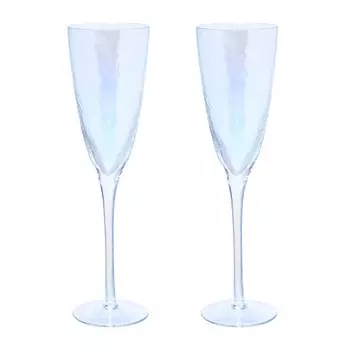 Бокал для шампанского, 275 мл, 2 шт, стекло, перламутровый, Ripply polar