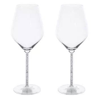 Бокал для вина, 450 мл, 2 шт, стекло/стразы, Crystal decor