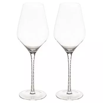 Бокал для вина, 500 мл, 2 шт, стекло, Витая ножка, Imperio