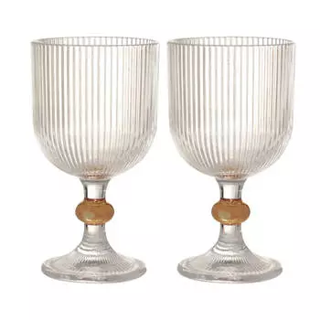 Бокал-кубок для вина, 360 мл, 2 шт, стекло Р, Argos gold-t