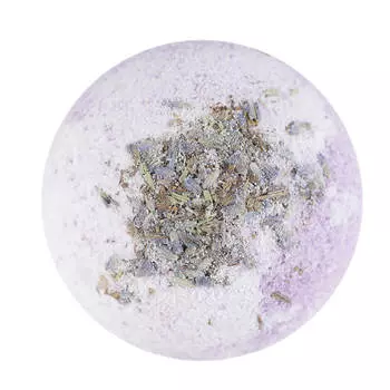 Бомбочка для ванны, 130 гр, с сухоцветами, сиреневая, Лаванда, Шар, Body spa