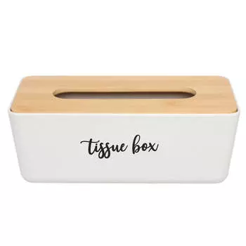 Бокс для бумажных салфеток, 24х12 см, бамбук, бежевый, Creme