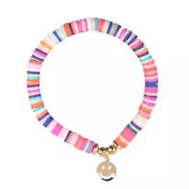 Браслет, 6 см, с подвеской, пластик/металл, цветной, Смайлик, Jewelry