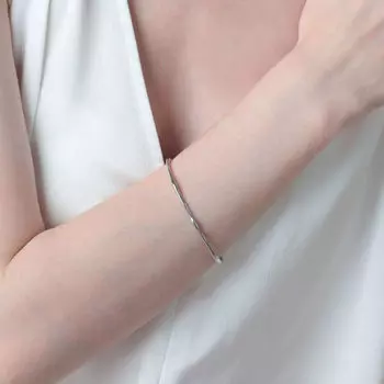 Браслет-кафф, 15 см, металл, серебристый, Jewelry