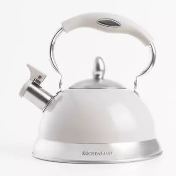 Чайник, 2,7 л, cо свистком, сталь, серый, Whistle