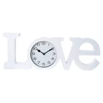 Часы настенные, 39х15 см, пластик/стекло, белые, Love