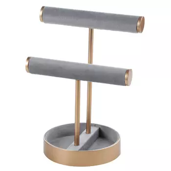 Держатель для часов и украшений, 30 см, дерево/вельвет, серый, Fantastic gold