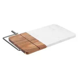 Доска для сыра, 27,5x16 см, с ножом-струной, мрамор/дерево, Noble tree