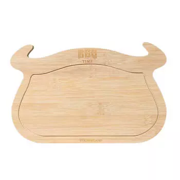 Доска разделочная, 28x18 см, бамбук, Голова быка, BBQ
