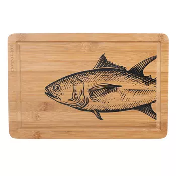Доска разделочная, 30х22 см, бамбук, прямоугольная, Рыба, Mens hobby
