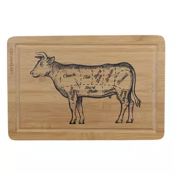 Доска разделочная, 30x22 см, прямоугольная, бамбук, Бык