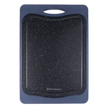 Доска разделочная, 33х23 см, двусторонняя, бамбук/пластик, черная, Marble bamboo