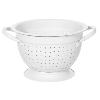 Дуршлаг, 22 см, с двумя ручками, сталь, молочный, Soft