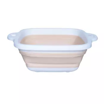 Дуршлаг, 26 см, складной, квадратный, пластик/резина, серо-бежевый, Foldaway