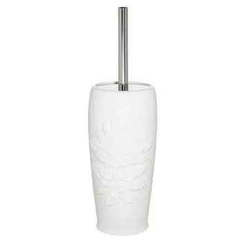 Ерш туалетный, 36 см, с подставкой, пластик/керамика, белый, Shower Lotus