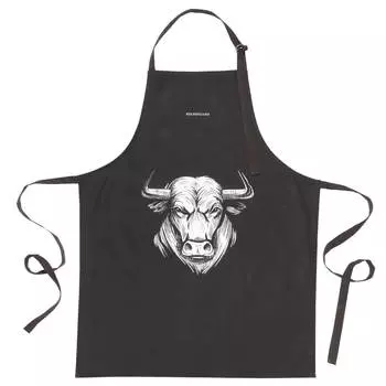 Фартук, 70х85, хлопок, черный, Бык, Bull