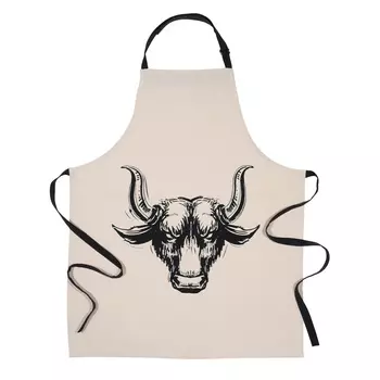 Фартук, 70х85 см, хлопок, песочный, Бык, Bull