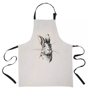 Фартук, 70х85 см, хлопок, светло-серый, Кролик, Rabbit