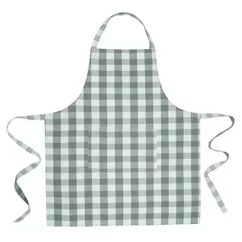 Фартук, 70x80 см, хлопок, серый, Клетка, Cage pattern