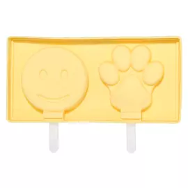 Форма для мороженого, 19x10 см, 2 отд, силикон, Смайл и лапка