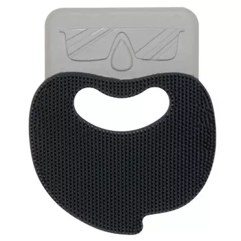 Губка-скребок для мытья на кухне, 12х10 см, силикон/нейлон, серая, Борода, Manny