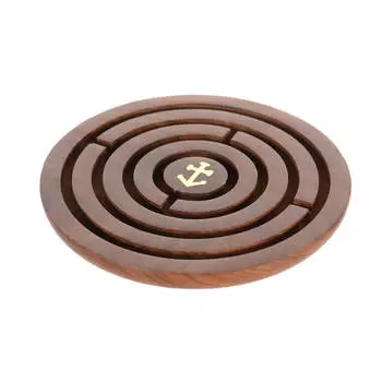 Игра настольная, 16 см, головоломка, дерево/сталь, Лабиринт, Hobby