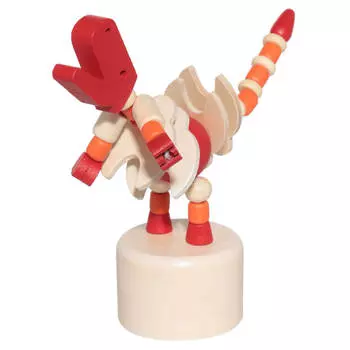 Игрушка детская, 14х5 см, дергунчик, дерево, красная, Динозавр, Dino